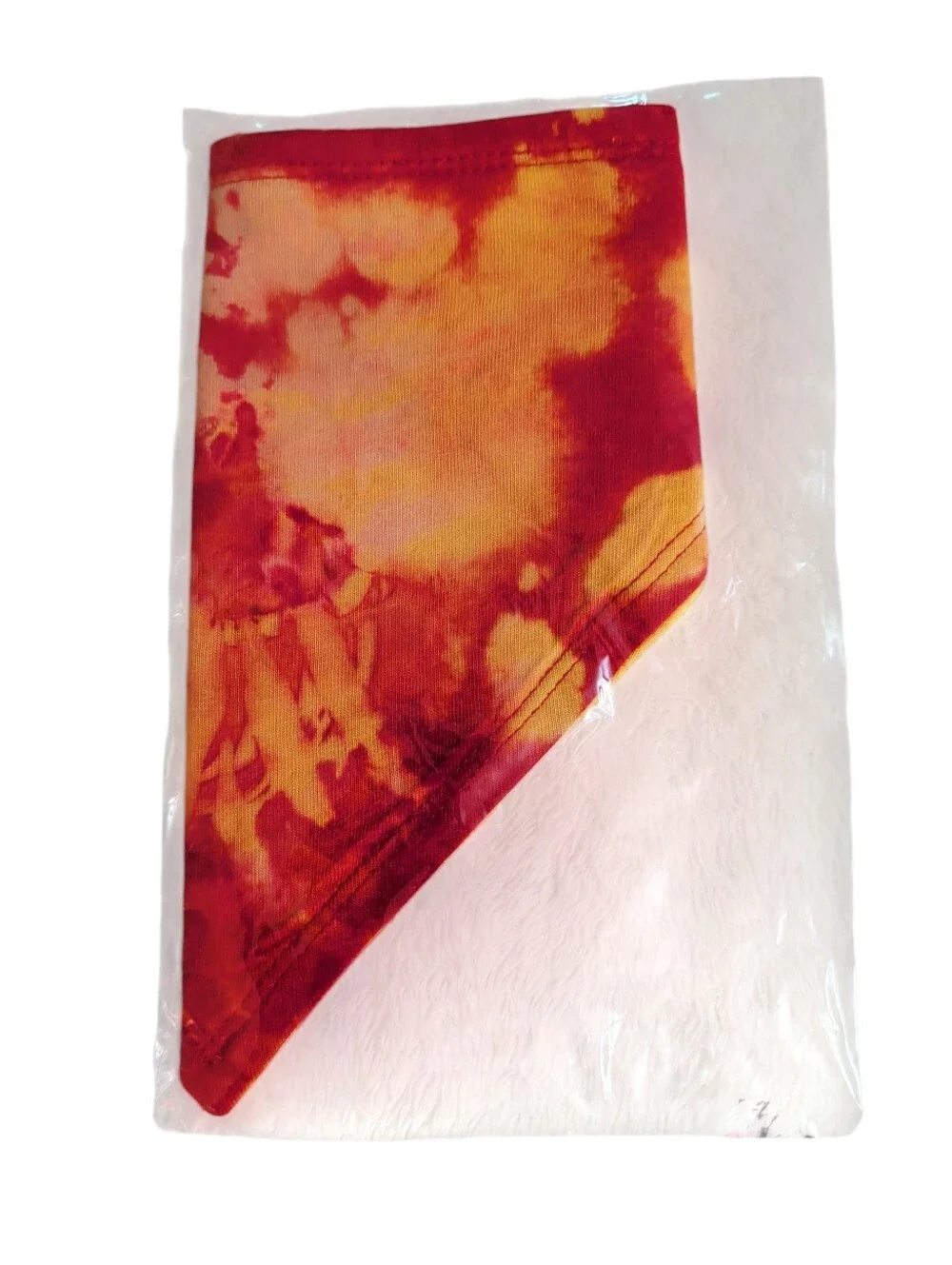 NWOT Tie-Dye Triangle Pet Bandana / Baby Bandaid Bib in Red and Orange